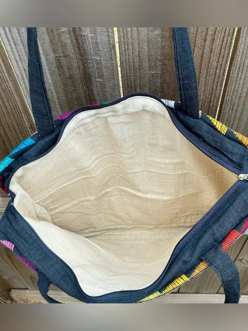 Vintage Guatemala Woven Tote Bag Padded Boho Artisan Festival Shoulder Bag